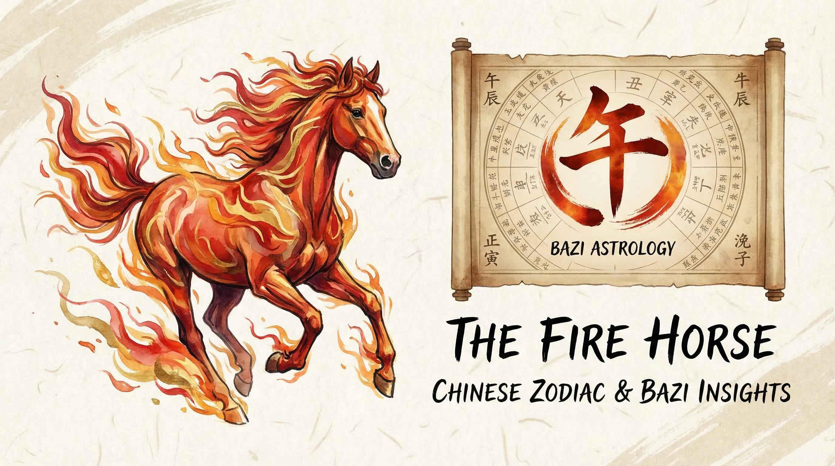 四柱推命の午(うま):燃え盛る魂、止まらない蹄、自由への渇望